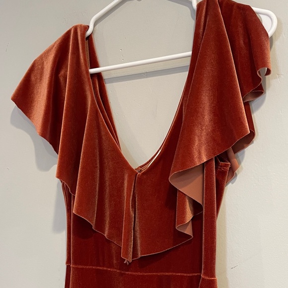 June & Hudson Velvet Dress in Rust Size M - Picture 4 of 7